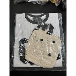 The Hideout Clothing THC Blossoming Ringer Tee Utility Chest Rig White Small NEW
